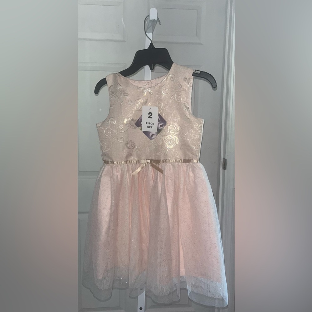 Formal Dress blush / Gold sparkle dust